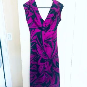 Maggy London off the shoulder dress women’s size 8 purple and black